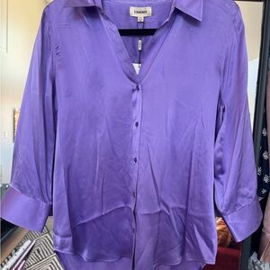 L'AGENCE lavender 100% silk Blouse NWT
